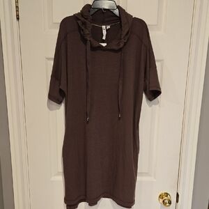 Cable & Gauge Coffee Knit Hoided Dress Size L